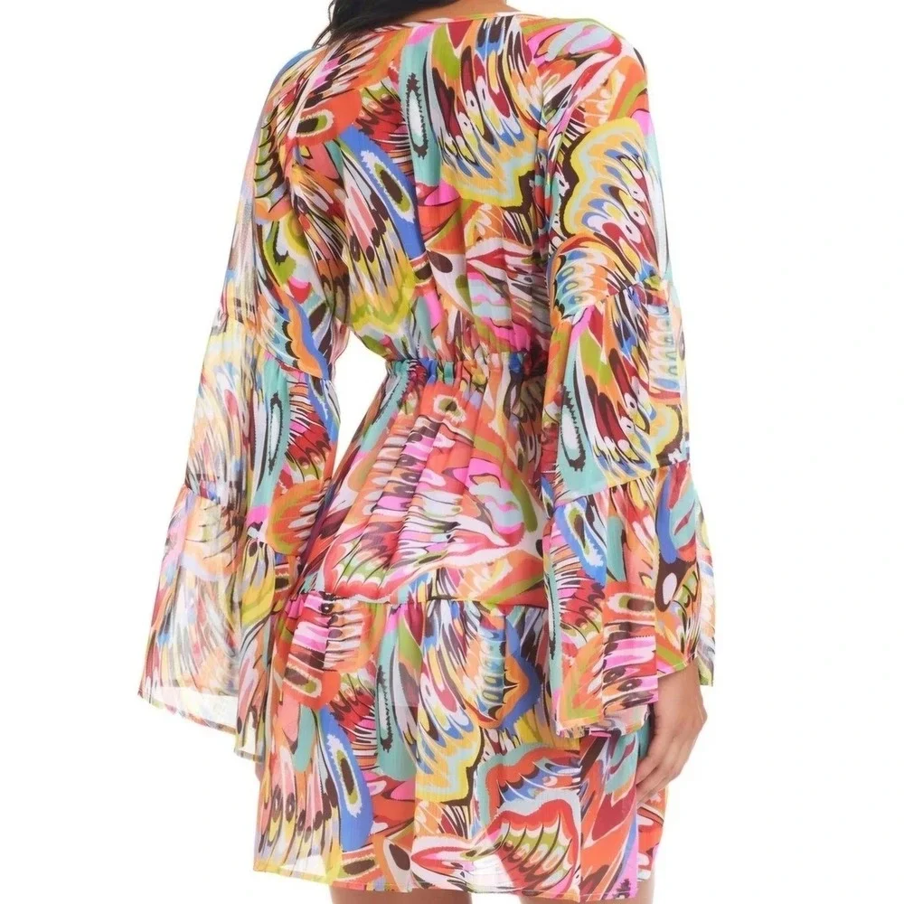 Bleu by Rod Beattie Women's Break The Mold‎ Cover Up Multicolor Size Medium M